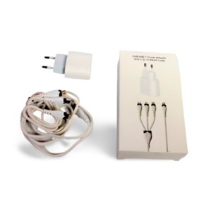 Зарядний блок живлення 20W USB-С Power Adapter + потрійний кабель USB-C to TC/Mi/iP Cable