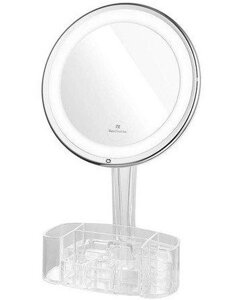 Дзеркало з LED підсвічуванням кругле XH-086 26LED 360° з органайзером | Косметичне дзеркало