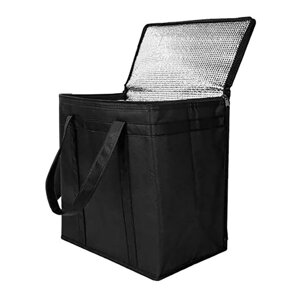 Чорна термо сумка для пікніка. Компактна містка термосумка 20 літрів. Сумки-холодильники термосумки