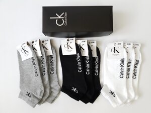 Чоловічі шкарпетки короткі бавовна Calvin Klein 30шт. Кейси та набори чоловічих шкарпеток Кельвін Кляйн. Низькі