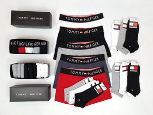 Нижня білизна та шкарпетки комплект Томмі Хілфігер. Набір чоловічих трусів 5шт шкарпетки короткі 30 пар Tommy Hilfiger