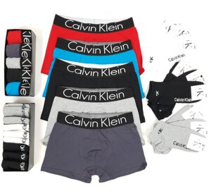 Шкарпетки та труси набір 5шт та 30 пар Calvin Klein. Спідня білизна боксери чоловічі та короткі шкарпетки Кельвін Кляйн