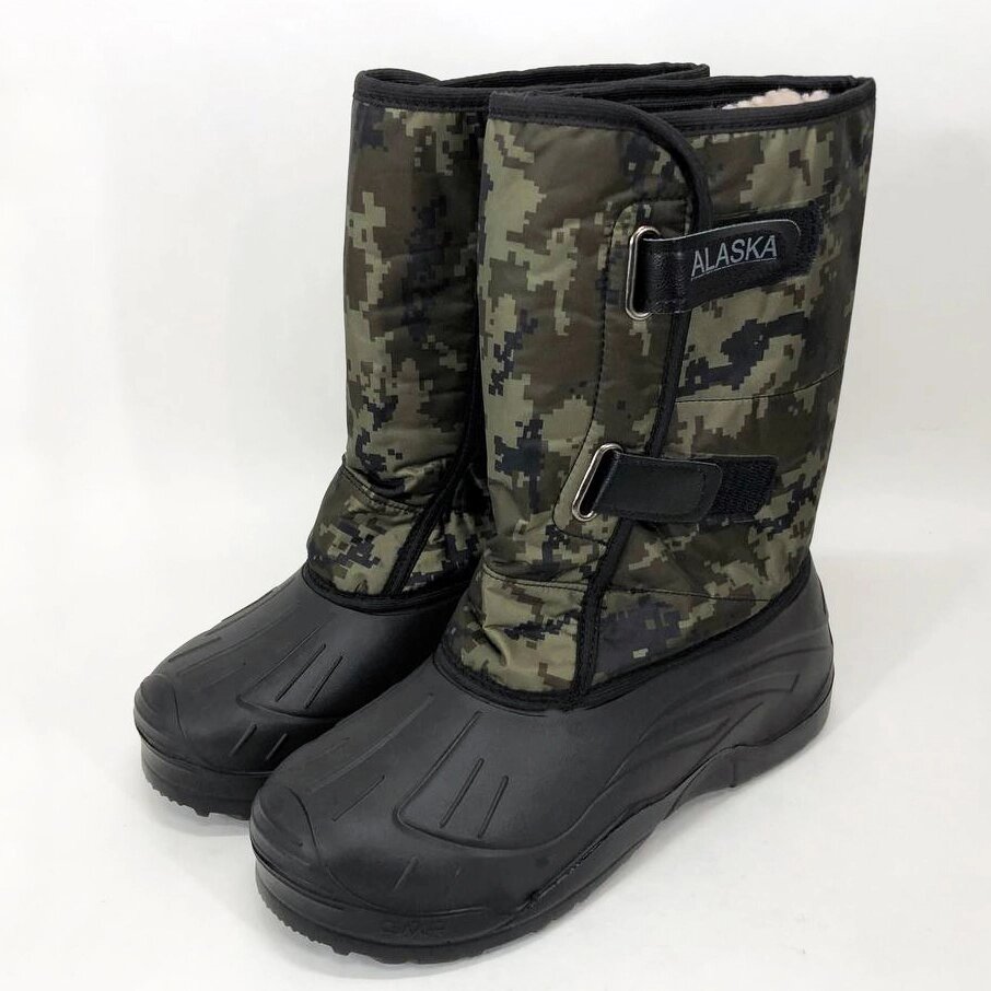 Чоботи чоловічі 43 розмір, чоловічі робочі черевики військові чоботи зимові. Колір: зелений піксель від компанії Магазин електрики промислових товарів та інструментів - фото 1