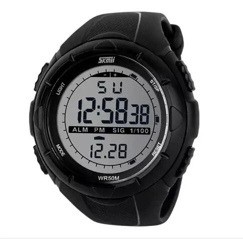 Чоловічий годинник SKMEI 1025BK ARMY BLACK, годинник тактичний протиударний. Колір: чорний від компанії Магазин електрики промислових товарів та інструментів - фото 1