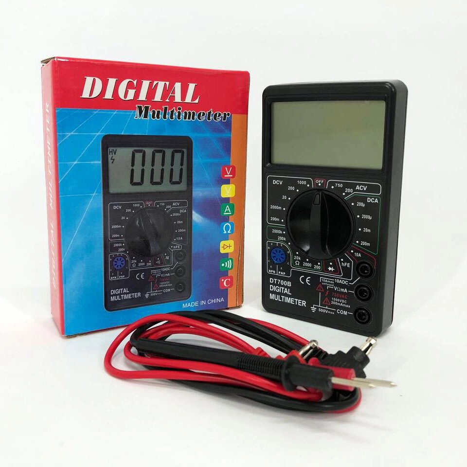 Цифровий мультиметр Digital DT700B з великим дисплеєм, тестер для вимірювання напруги, якісний від компанії Магазин електрики промислових товарів та інструментів - фото 1