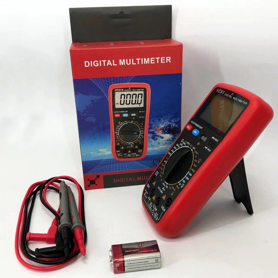 Цифровий Професійний мультиметр Digital VC61 вольтметр тестер. Зі звуком видає сигнал під час дзвінка від компанії Магазин електрики промислових товарів та інструментів - фото 1