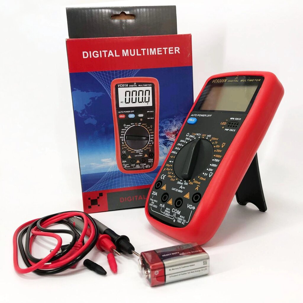 Цифровий Професійний мультиметр VC9205N тестер вольтметр, електровимірювальні тестери від компанії Магазин електрики промислових товарів та інструментів - фото 1