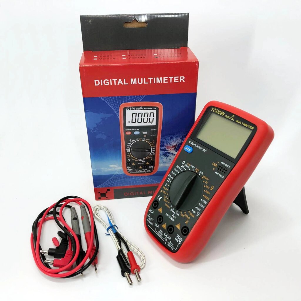 Цифровий Професійний мультиметр VC9208N тестер вольтметр + термопара, хороший мультиметр від компанії Магазин електрики промислових товарів та інструментів - фото 1