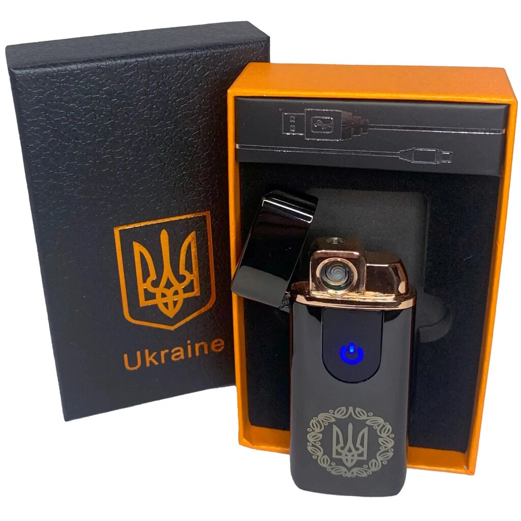 Електрична та газова запальничка Україна із USB-зарядкою HL-435. Колір: чорний від компанії Магазин електрики промислових товарів та інструментів - фото 1