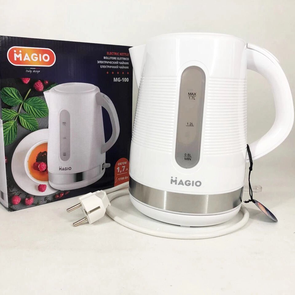 Електрочайник MAGIO MG-100, електронний чайник, чайник дисковий, гарний електричний чайник від компанії Магазин електрики промислових товарів та інструментів - фото 1