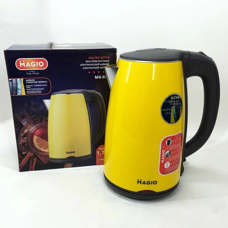 Електрочайник MAGIO MG-976, маленький електрочайник, гарний електричний чайник, електронний чайник від компанії Магазин електрики промислових товарів та інструментів - фото 1