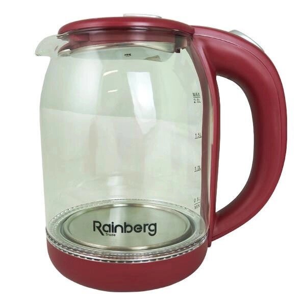 Електрочайник Rainberg RB-2218 3200 Вт 2 л. Колір: червоний від компанії Магазин електрики промислових товарів та інструментів - фото 1