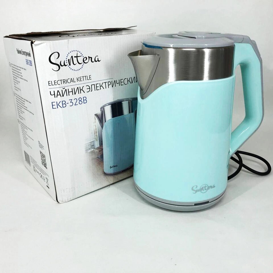 Електрочайник Suntera EKB-328B, стильний електричний чайник, чайник безшумний, електронний чайник від компанії Магазин електрики промислових товарів та інструментів - фото 1