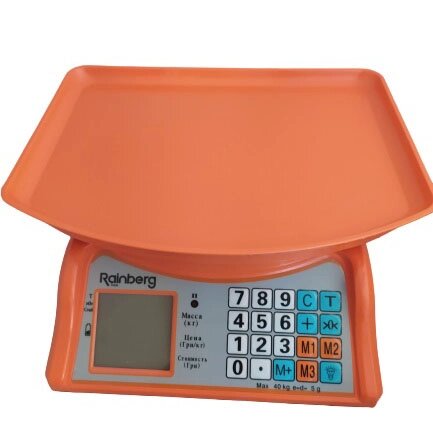 Електронні ваги Rainberg RB-805 40 кг led підсвічування. Колір: помаранчевий від компанії Магазин електрики промислових товарів та інструментів - фото 1