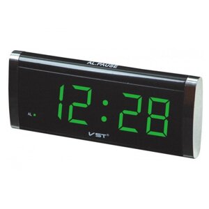 Електронний годинник VST 730 green, цифровий настільний мережевий годинник, led alarm clock VST-730, годинник з