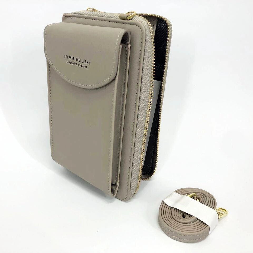 Гаманець-клатч із еко-шкіри Baellerry Forever N8591, практичний маленький жіночий гаманець. Колір: сірий від компанії Магазин електрики промислових товарів та інструментів - фото 1