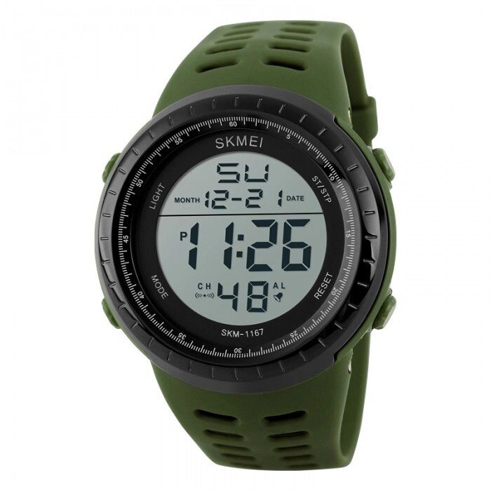 Годинник наручний чоловічий SKMEI 1167AG ARMY GREEN, брендовий чоловічий годинник. Колір: зелений від компанії Магазин електрики промислових товарів та інструментів - фото 1