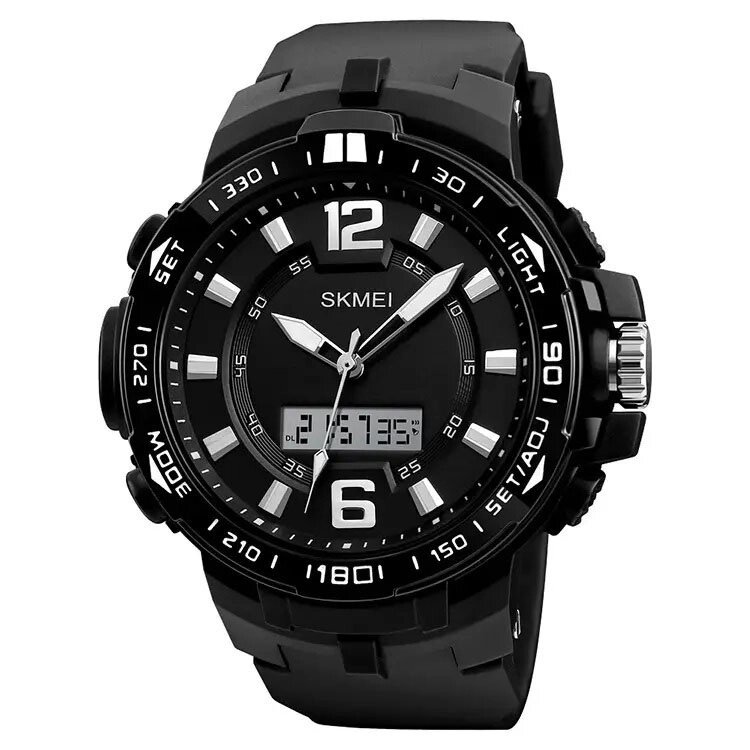 Годинник наручний чоловічий SKMEI 1273BK, водостійкий тактичний годинник. Колір: чорний від компанії Магазин електрики промислових товарів та інструментів - фото 1