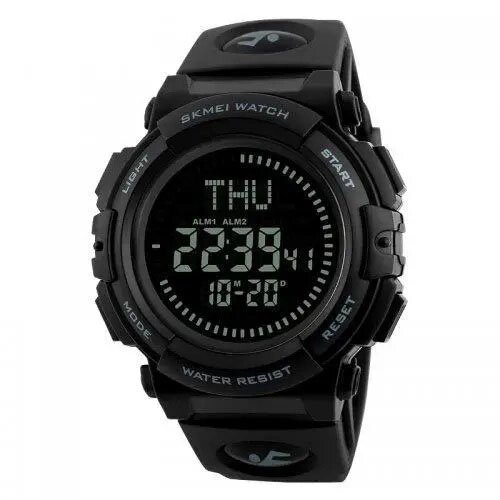 Годинник наручний чоловічий SKMEI 1290BK з компасом, наручний годинник для військових. Колір: чорний від компанії Магазин електрики промислових товарів та інструментів - фото 1