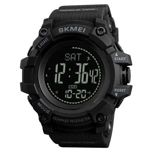 Годинник наручний чоловічий SKMEI 1356BK BLACK, фірмовий спортивний годинник. Колір: чорний від компанії Магазин електрики промислових товарів та інструментів - фото 1