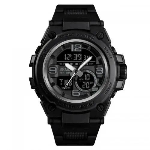 Годинник наручний чоловічий SKMEI 1452BK BLACK, водонепроникний чоловічий годинник. Колір: чорний від компанії Магазин електрики промислових товарів та інструментів - фото 1