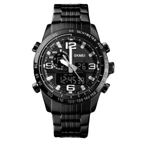 Годинник наручний чоловічий SKMEI 1453BK BLACK, армійський годинник протиударний. Колір: чорний від компанії Магазин електрики промислових товарів та інструментів - фото 1