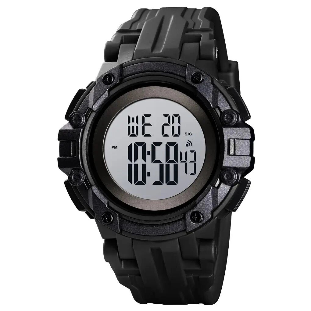 Годинник наручний чоловічий SKMEI 1545BKWT BLACK-WHITE, водонепроникний чоловічий годинник. Колір: чорний від компанії Магазин електрики промислових товарів та інструментів - фото 1
