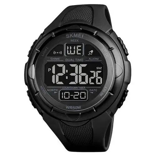 Годинник наручний чоловічий SKMEI 1656BK BLACK, водостійкий тактичний годинник. Колір: чорний від компанії Магазин електрики промислових товарів та інструментів - фото 1