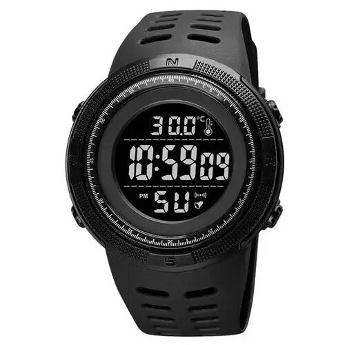 Годинник наручний чоловічий SKMEI 1681BKBK ALL BLACK, армійський годинник протиударний. Колір: чорний від компанії Магазин електрики промислових товарів та інструментів - фото 1