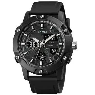 Годинник наручний чоловічий SKMEI 1757BKBK BLACK-BLACK, годинник наручний електронний тактичний. Колір: чорний від компанії Магазин електрики промислових товарів та інструментів - фото 1