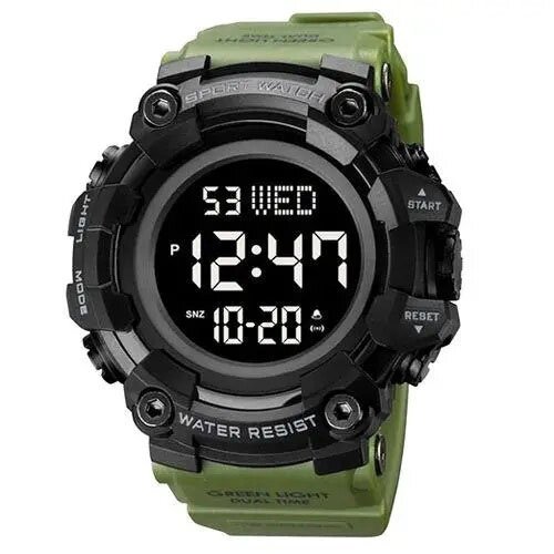 Годинник наручний чоловічий SKMEI 1968AG ARMY GREEN, брендовий чоловічий годинник, годинник для чоловіка. Колір: зелений від компанії Магазин електрики промислових товарів та інструментів - фото 1