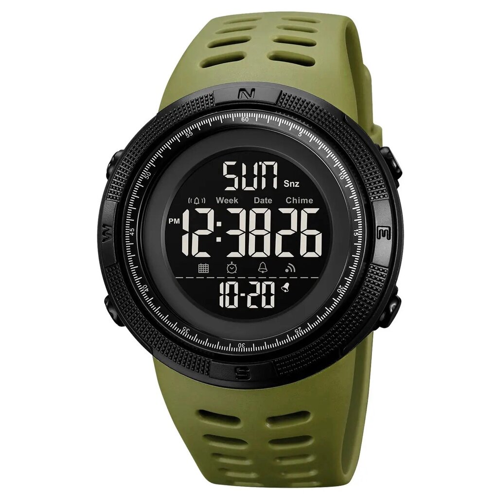 Годинник наручний чоловічий SKMEI 2070AG ARMY GREEN, армійський годинник протиударний. Колір: зелений від компанії Магазин електрики промислових товарів та інструментів - фото 1