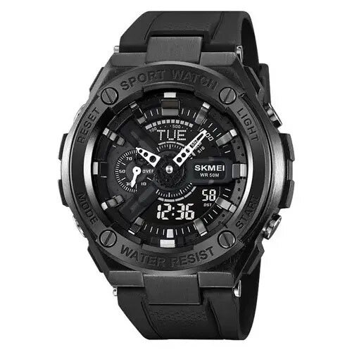 Годинник наручний чоловічий SKMEI 2101BK, армійський годинник протиударний, оригінальний чоловічий годинник спортивний від компанії Магазин електрики промислових товарів та інструментів - фото 1