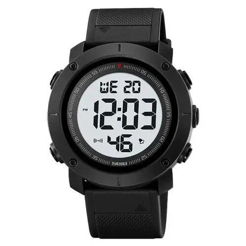 Годинник наручний чоловічий SKMEI 2122BKWT BLACK-WHITE, чоловічий тактичний годинник. Колір: чорний від компанії Магазин електрики промислових товарів та інструментів - фото 1