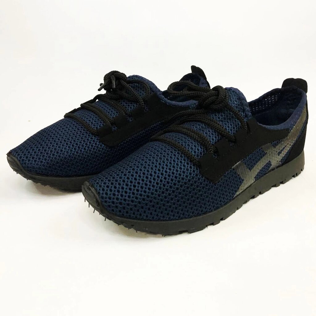Легкі чорні кросівки сітка 40 розмір. Літні текстильні кросівки сітка. Модель 96621. Колір: синій від компанії Магазин електрики промислових товарів та інструментів - фото 1