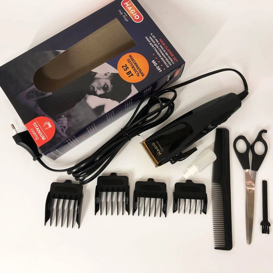 Машинка для стрижки волосся MAGIO MG-591, Електробритва для голови, Бритва для бороди від компанії Магазин електрики промислових товарів та інструментів - фото 1