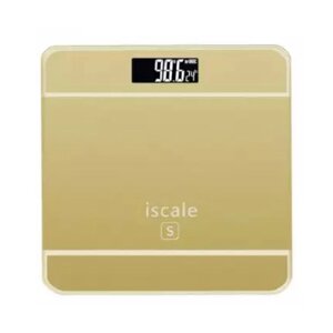 Ваги для підлоги електронні iScale 2017D 180кг (0,1кг), з температурою, Побутові ваги. Колір: золотий