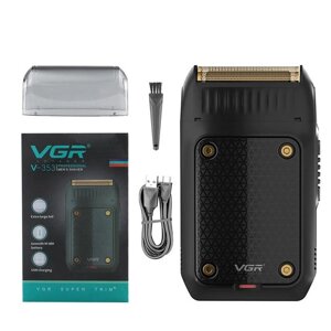 Електробритва портативна чоловіча VGR V-353 професійна бритва шейвер для сухого гоління тример. Колір: чорний