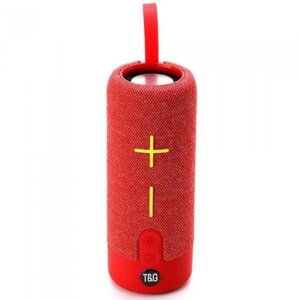 Портативна Bluetooth колонка TG619C FM-радіо USB/TF з ремінцем. Колір: червоний