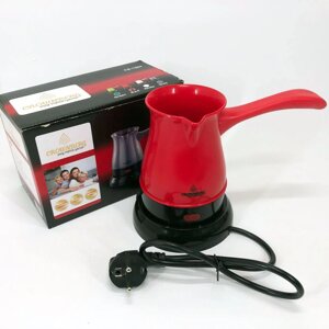 Турка електрична кавоварка Crownberg CB-1564, електро кавоварка турка. Колір: червоний