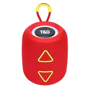 Портативна колонка TG655 5W з RGB підсвічуванням та ремінцем. Колір: червоний