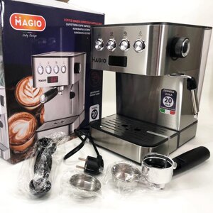 Кавоварка рожкова еспресо/капучино Magio MG-452 850 Вт, кавомашина домашня, кавовий апарат для дому
