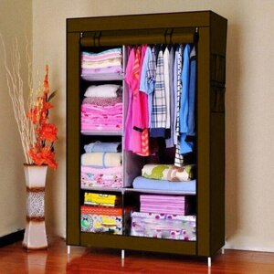 Шафа складна тканинна STORAGE WARDROBE KM-105 на 2 секції | Шафа розбірна з тканини | органайзер для одягу