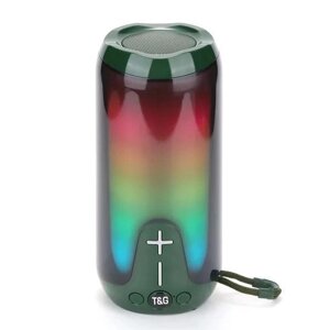 Bluetooth-колонка TG651 з RGB ПІДСВІТКОМ. Колір: зелений