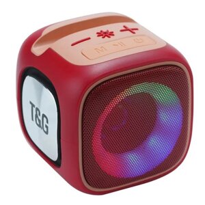 Портативна Bluetooth колонка TG359 7W з RGB підсвічуванням. Колір: червоний