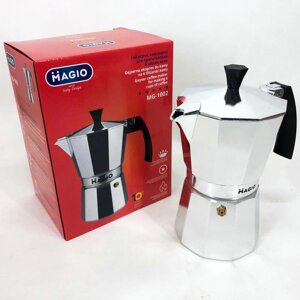 Гейзерна кавоварка Magio MG-1002, гейзер для кави, кавоварка гейзерного типу, кавоварка для дому