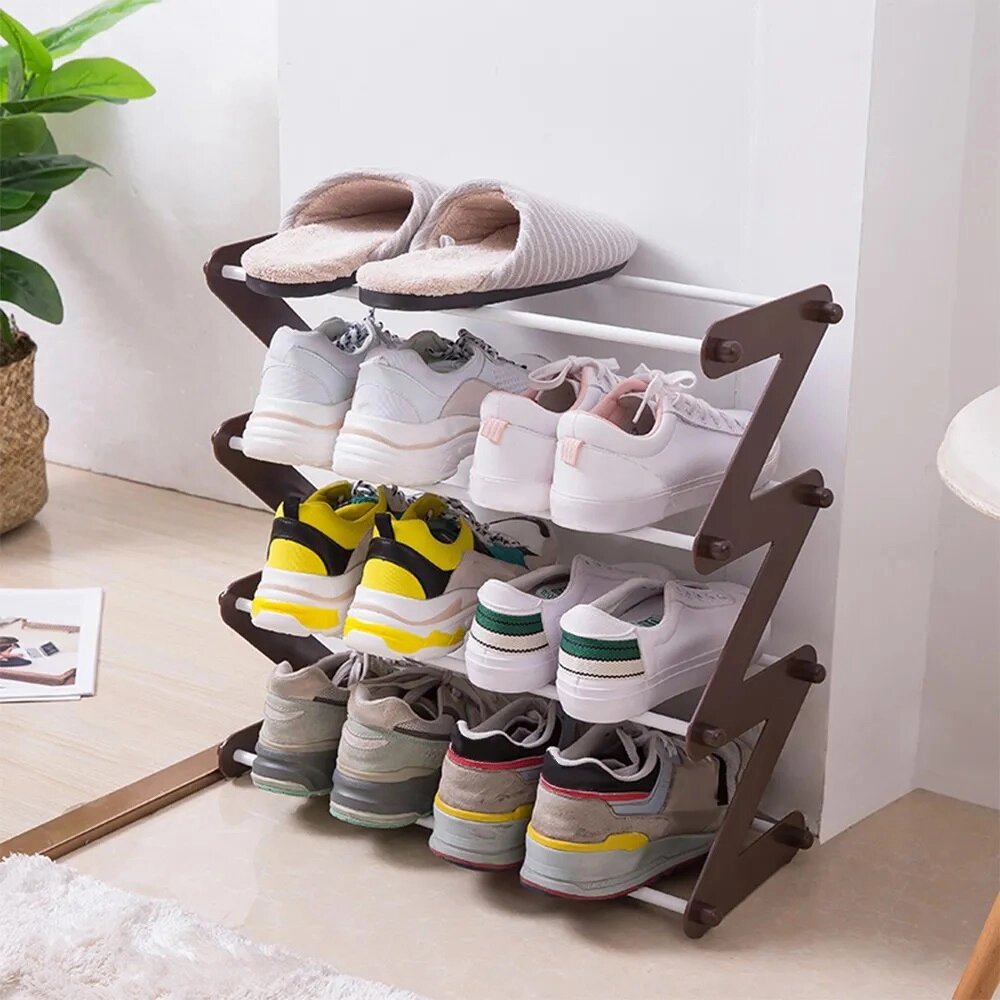 Полиця для взуття органайзер компактний стійка складана Shoe Rack YH 8802 зберігання речей та взуття 4 полиці. Колір: від компанії Магазин електрики промислових товарів та інструментів - фото 1