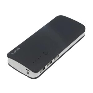 Power Bank Logilink PA0145, швидка плата, 2,4А, 10 000 мАг. Колір чорний