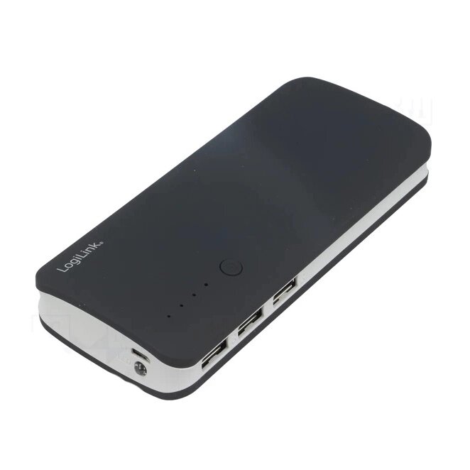 Power Bank Logilink PA0145, швидка плата, 2,4А, 10 000 мАг. Колір чорний від компанії Магазин електрики промислових товарів та інструментів - фото 1