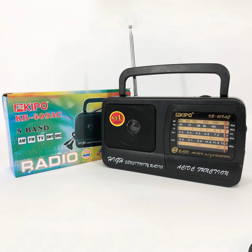 Радіоприймач Kipo KB-409 AC потужний радіо FM c usb живлення від батареї R20 або від мережі Чорний від компанії Магазин електрики промислових товарів та інструментів - фото 1